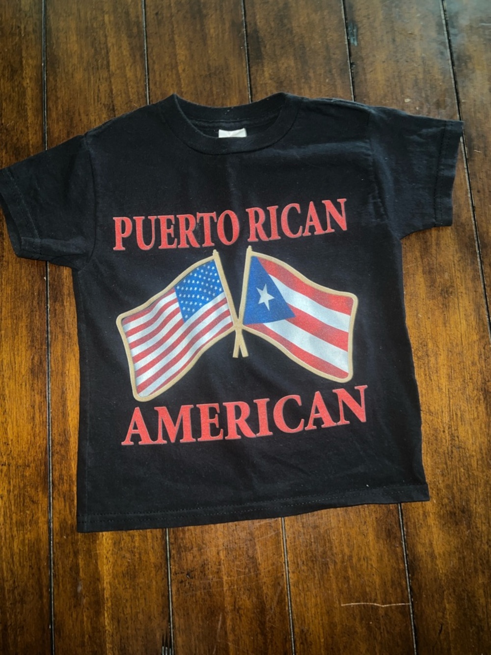 🎉🎉 5 for $20🎉🎉Gildan Black Tee with Red, Blue, White and Gold Flag Graphic🇺🇸🇵🇷